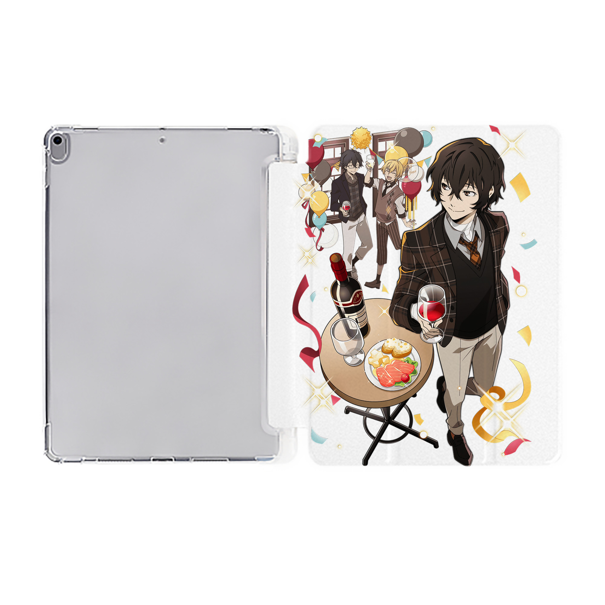 （画像用） 文豪ストレイドッグス Bungo Stray Dogs IPad ケース ペン収納付き 三つ折りスタンド PUレザー×シリコン 対応機種9.5/10.5/10.9インチ